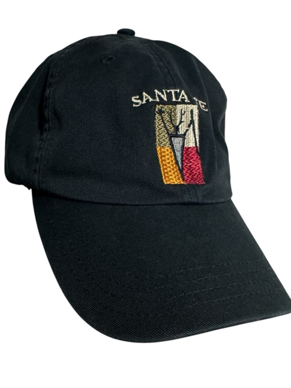 Santa Fe Black Adjustable cap, adult size unisex  embroidered front patch